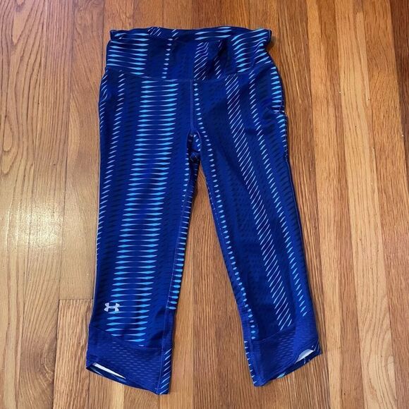 UNDER ARMOUR | blue cropped athletic leggings S - Picture 1 of 6